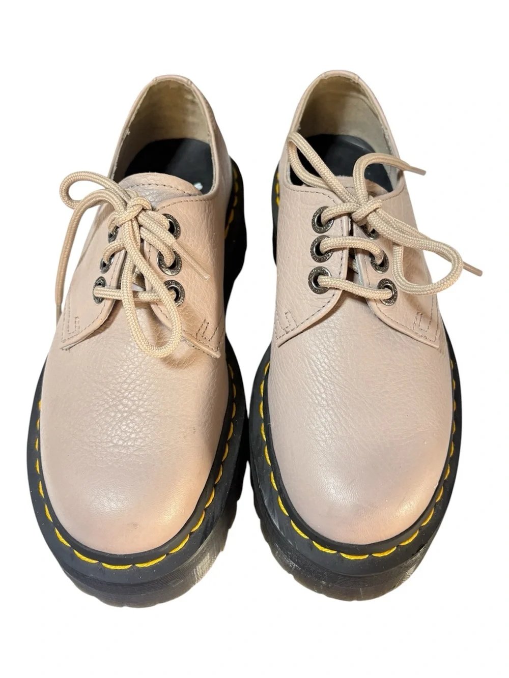 Dr Martens 1461 II Quad Platform Pisa Leather Oxford Shoes Taupe US6 / EU37 NWOB